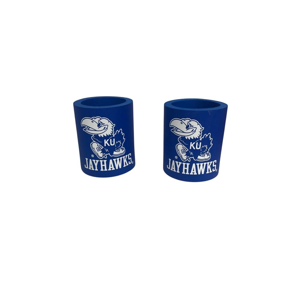 Pair Vintage blue KU Kansas Jayhawk Koozie Vintage Rare
